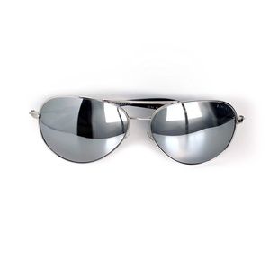New Lunex Aviator Sunglasses for Men and Women, Silver Frame, Silver Lens